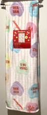 Sweethearts Conversation Hearts Candy Plush Throw Blanket 50x70 NWT