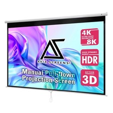 Manual Pull Down Projector Screen 110 Inch 16:9 Retractable Wall Mount