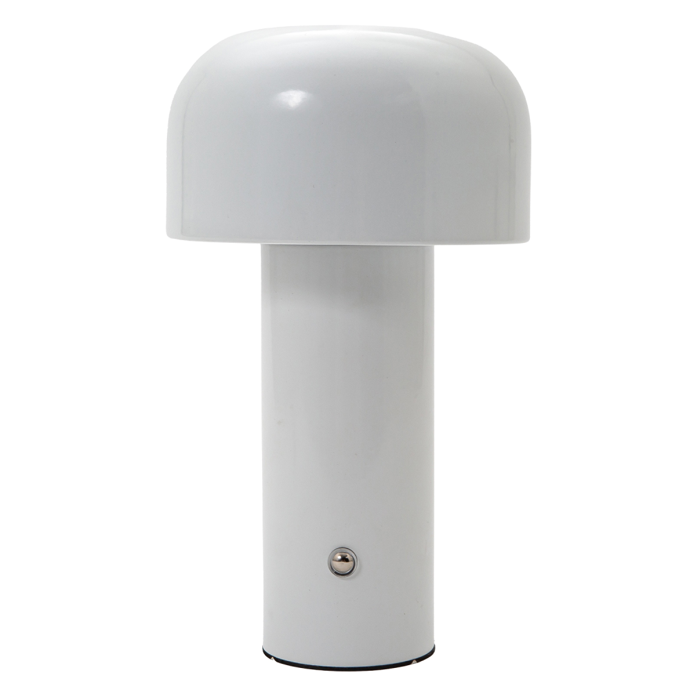 Gloss White Modern Mushroom Style Rechargeable LED Touch Dimmable Table Lamp ...