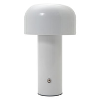 Gloss White Modern Mushroom Style Rechargeable LED Touch Dimmable Table Lamp ...