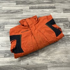 Columbia Youth Jacket Size 8 Orange Black Sherpa Fleece Lined Winter Ski Coat