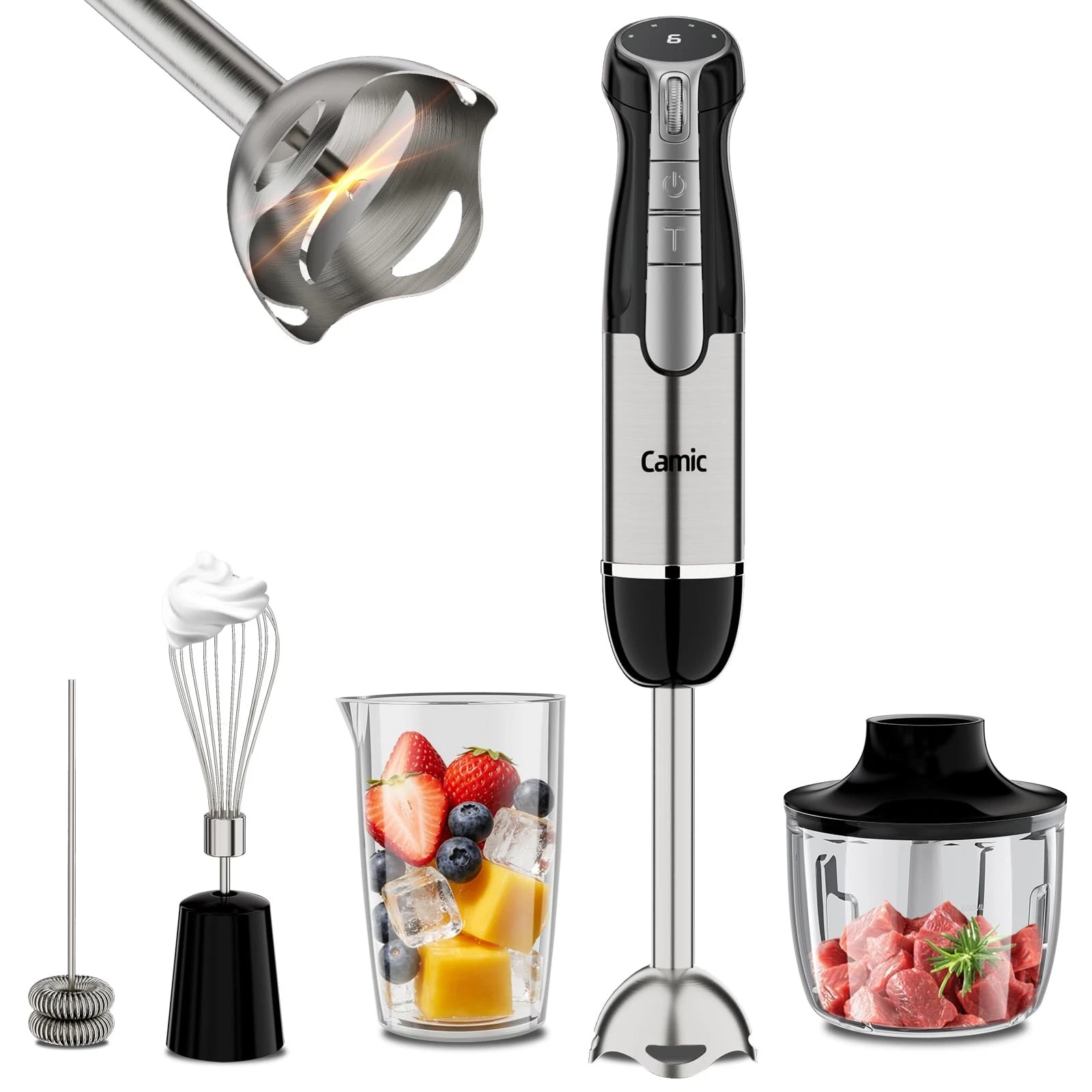 Hand Blender, Cordless Immersion Blender with 6 Speeds, 4 in 1 Portable Mixer...
Opens in a new wind