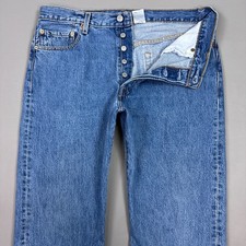 Vintage Levis 501 Jeans Mens 36x32 Blue Y2K Button Fly Denim Pant Faded Original