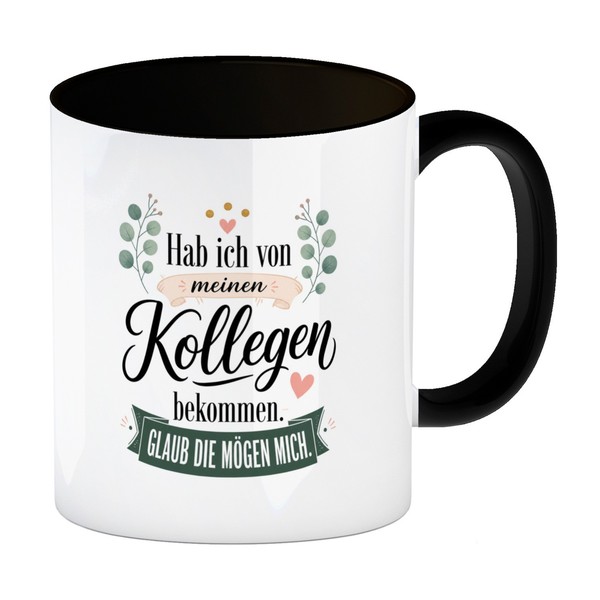 Kaffeebecher In Schwarz Kollegen Spruch - BüRo Humor Tasse Mit Spruch: Glaub-image