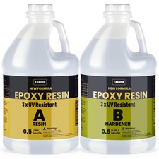 1 Gallon 3 UV Resistant Epoxy Resin Kit - Ultra Clear Non-Yellowing Formula ...