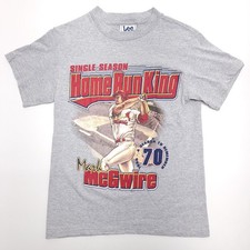 Mark McGwire St. Louis Cardinals Shirt Youth Large Gray Lee Sports 90s Home Run