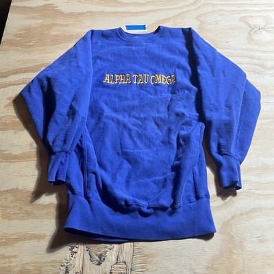 Vtg 80s Champion Reverse Weave Sweatshirt XXL Gray USA ATO Alpha Tau Omega Greek