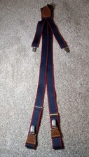 Suspenders Black with Red Trim Elastic Adjustable