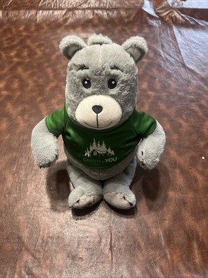 Cabins for You 16'' Gray Bear Green Shirt Stuffed Animal Plush