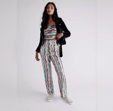 Free People Sequined Striped Pants Size 2 NWT