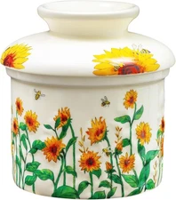 Butter Crock with Lid for Countertop , French Butter Keeper with Water Line, ...