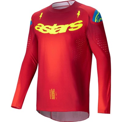 Alpinestars MX Jersey Supertech Maker - Bright Rot/Fluo Gelb