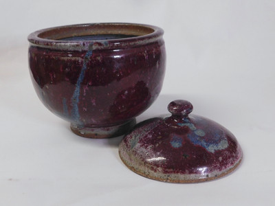 Handmade Studio Art Pottery Stoneware Serving Dish with Lid