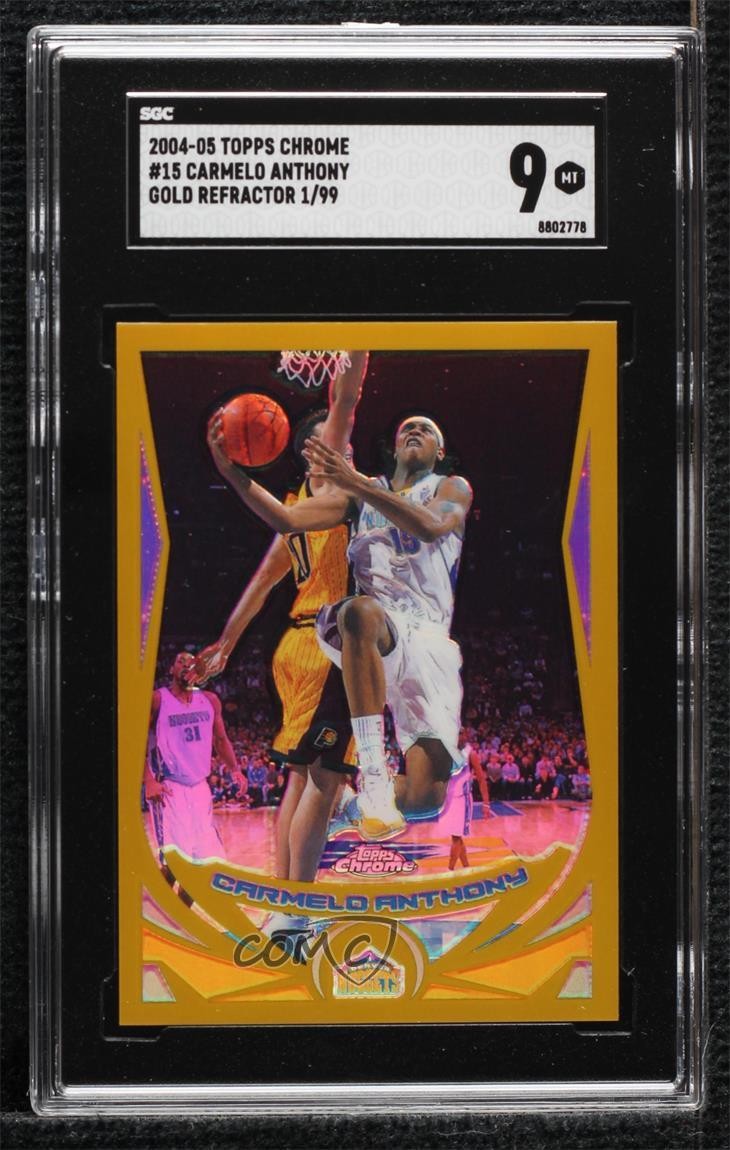 2004-05 Topps Chrome Gold Refractor 1/99 Carmelo Anthony #15 SGC 9 MINT HOF 4f5