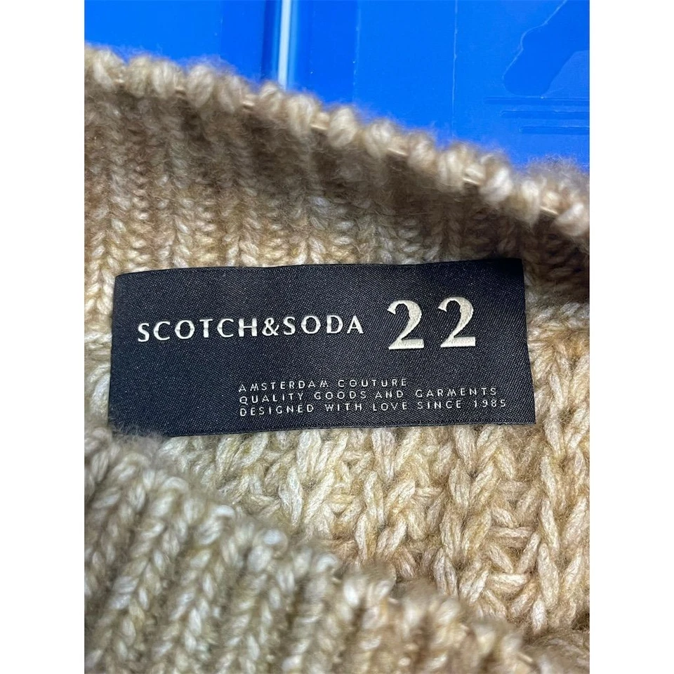 Nuevo con etiquetas Suéter Pullover Scotch & Soda Para Hombres XL Beige Pescador Mezcla de Lana Tejido con Cable Foto 2 de 4