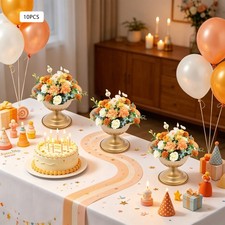 10 Piece Gold Metal Flower Vases Cup Shaped Centerpiece For Wedding Table Decor