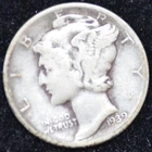 1939-D FINE Mercury Dime, 90% SILVER!