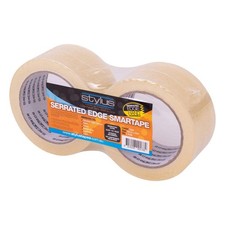 Smartape Premium Quality Serrated Edge Easy Tear Clear Packaging Tape Pack of 2