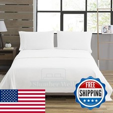 SlumberWell 4 Piece Sheet Set Full XL 100 Egyptian Cotton 22 Deep Pocket White