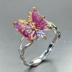 Pretty jewelry Natural Tourmaline Ring 925 Sterling Silver Size 7.75 /R471107