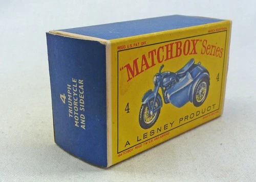 Lesney Matchbox Toys MB4b Triumph Motorcycle ORIGINAL Empty D Type Box