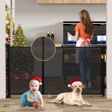 138-Inch Extra Wide Retractable Baby Gate  Dog Gate, Reinforced Mesh Safety ...