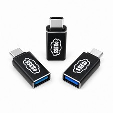 3-Pack USB C to USB 3.0 Adapter Type-C Male to USB-A Female OTG Black