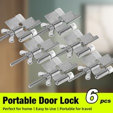 6PCS Steel Travel Portable Door Lock for Door Security Anti-Theft Stopper Door