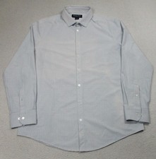 Mizzen Main Leeward Shirt Mens XL Blue White Check Trim Fit Button Up Stretch