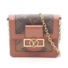 LOUIS VUITTON Micro Dauphine Monogram Reverse Shoulder Bag PVC Coated Canvas Lea