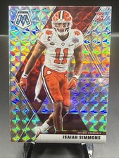 2020 Panini Mosaic Isaiah Simmons Silver Mosaic Prizm Rookie Card RC #245. rookie card picture