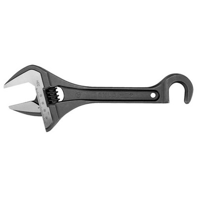 Bahco 10'' Wide Jaw Adjustable Wrench with Valve-Persuader Hook (BAH33HRUS)