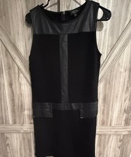 Tahari Arthur S. Levine Faux Leather Trim Sheath Dress