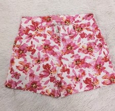 Isaac Mizrahi Stylish Pink Floral Tailored Shorts 8