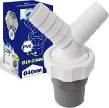 Double Waste Pipe Connector Y for Washing Machine and Dishwasher with Outlet of 
