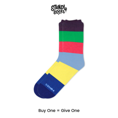 The Statement Stripe Socken - Bunt Bambus | Wadensocke | Unisex | Ethisch
