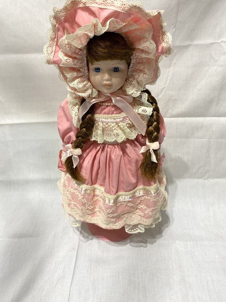 Princess House Katrina 16” Porcelain Doll 1990 w/Pink Stand eBay