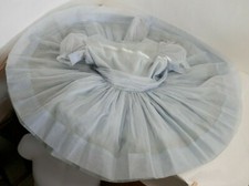 Blue Sheer Vintage girls Party Dress 1950's sz 8 Lace Accents Nylon sheer