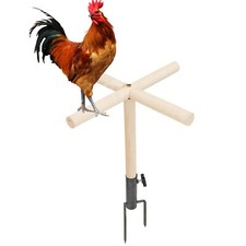 Wood Chicken Perch Coop Backyard Toy Parrots Roosting Entertainment Toy