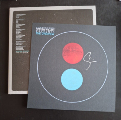 STEVEN WILSON SIGNED THE OVERVIEW GREEN LP & RETAILERS SIGNED/AUTOGRAPH PRINT