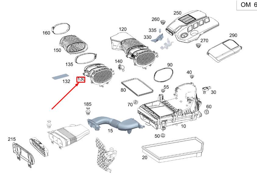 MERCEDES-BENZ GLE W167 Mass Air Flow Sensor A6549053200 NEW  