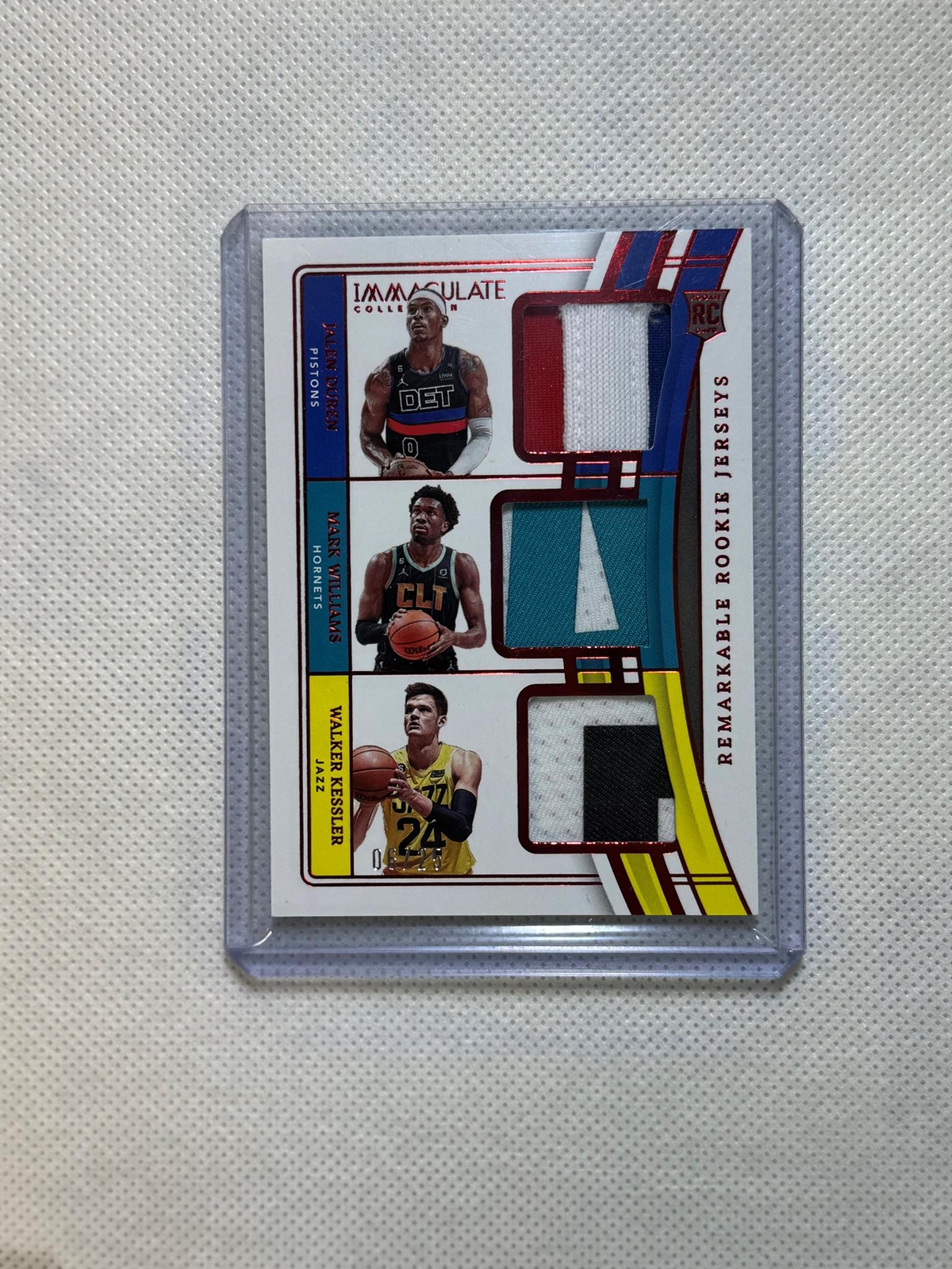 Immaculate 2223 Rookie Jerseys Jalen Duren, Mark Williams, Walker