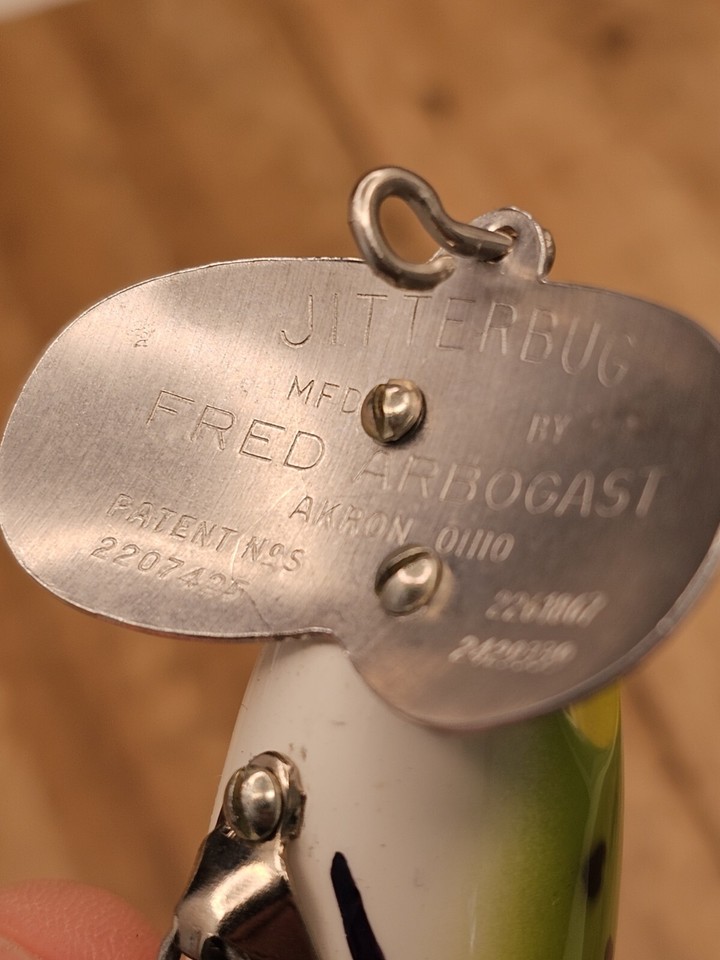 JITTERBUG FROG BODY / FRED ARBOGAST / GREEN With BLACK SPECKLES RARE ...