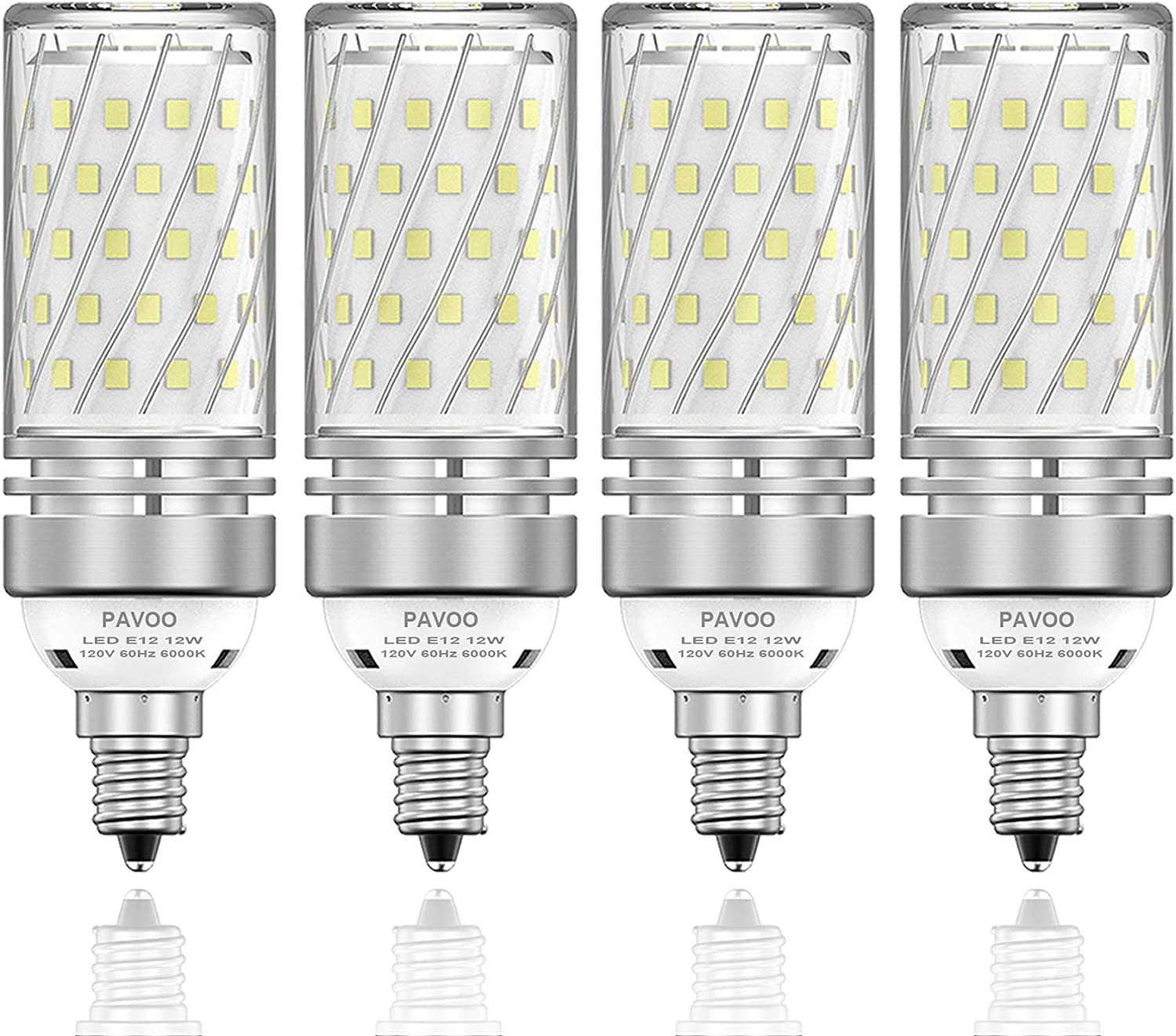 PAVOO E12 LED Light Bulbs, 12W LED Candelabra Bulbs 100 Watt Equivalent, 1200LM