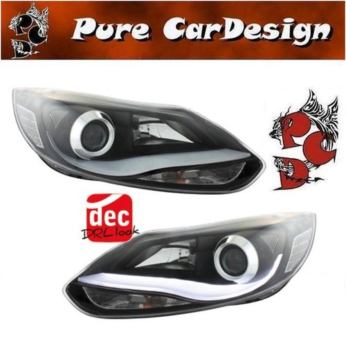 LIGHTBAR LED TAGFAHRLICHT-OPTIK SCHEINWERFER FORD FOCUS III MK3 11+ SCHWARZ EE