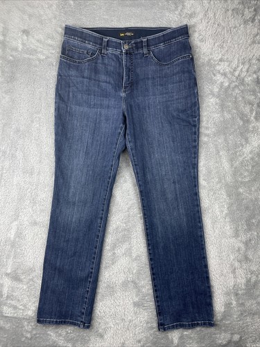 Lee Jeans Women's 14M Blue Flex Motion Regular Fit Straight Leg Mid Rise Denim