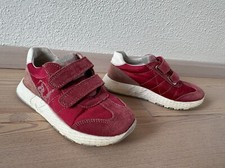 NATURINO Sneaker Halbschuh Leder Mädchen rot rosa weiß mit Glitzer Zunge Gr. 26