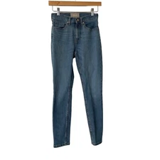 Everlane Womens Size 24 High Rise Skinny Ankle Jeans Stretch Medium Blue Wash