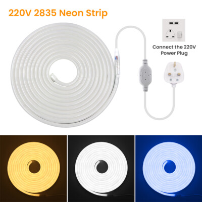 1m-100m 2835 Neon LED Strip Lights Waterproof IP67 220V 240V Rope Tube ...