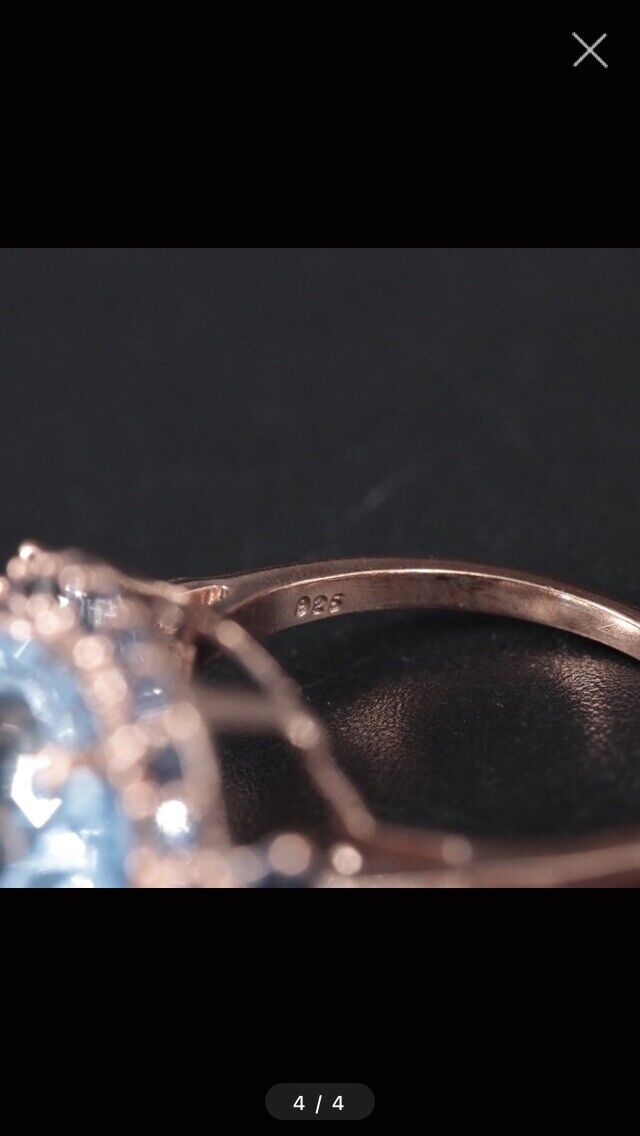 ROSE GOLD TONE STERLING SILVER SAPPHIRE AND TOPAZ… - image 4